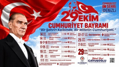 Denizli Büyükşehir Belediyesi, Türkiye Cumhuriyeti’nin 103. kuruluş yıl dönümünü kentin