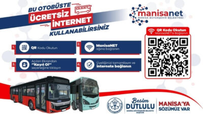 Manisa Büyükşehir Belediyesi, kent genelinde yaygınlaştırdığı ücretsiz internet hizmeti ManisaNet’in