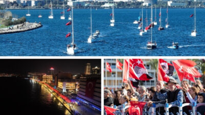 İzmir, Cumhuriyet’in 103’üncü yıl dönümünü fener alayı, havai fişek gösterileri