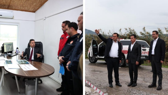 Muğla Büyükşehir Belediye Başkanı Ahmet Aras, şiddetli yağışlardan etkilenen Dalaman’da