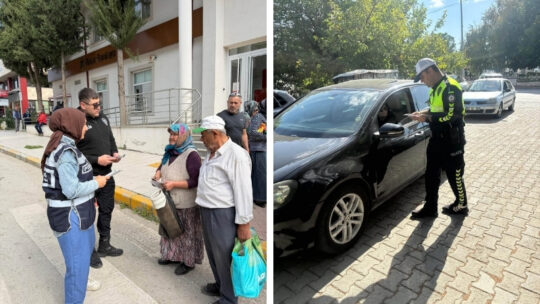 Denizli'nin Çal ilçesinde İlçe Emniyet Amirliği ekipleri, vatandaşların hem trafikte